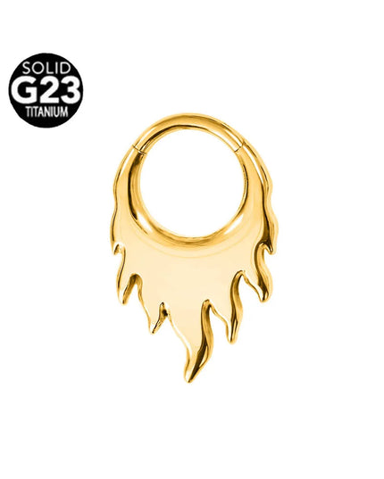 ASTM F136 G23 Titanium 16G Snake Bee Moon Flame Septum Piercing Heart Tusk Helix Hinged Daith Conch Earring Opal Hoop Nose Ring