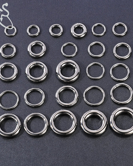 ZS 1PC G23 Titanium Hoop Earring for Women Silver Plated Circle Earring Large Gauge Seputm Nose Ring 2/4/6/8/10/12G Punk Earring