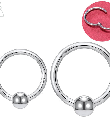 1 PC round 316L Stainless Steel Nose Ring Men 16G Septum Clicker 8MM/10MM Punk Rock Ear Helix Septum Rings Piercing Jewelry