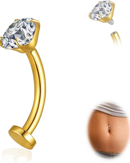 14G Titanium Floating Belly Button Rings for Women Flat Back Belly Rings 8Mm/10Mm/12Mm/14Mm Belly Piercing Jewelry